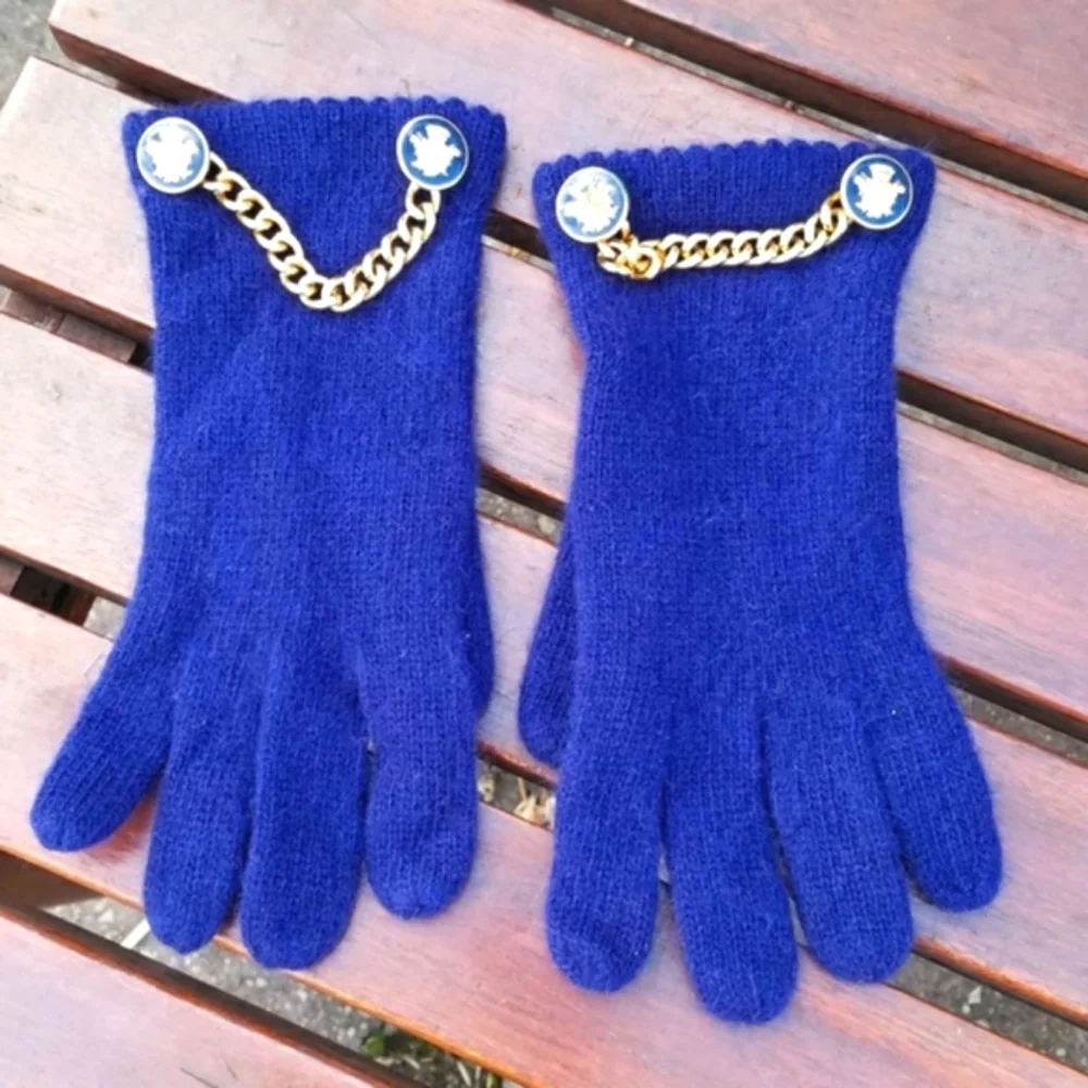 Embellished Gloves Enamel Buttons Chains